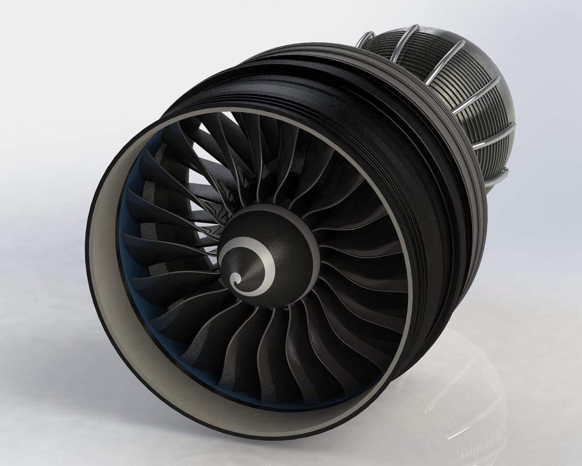 GEnx turbofan render.