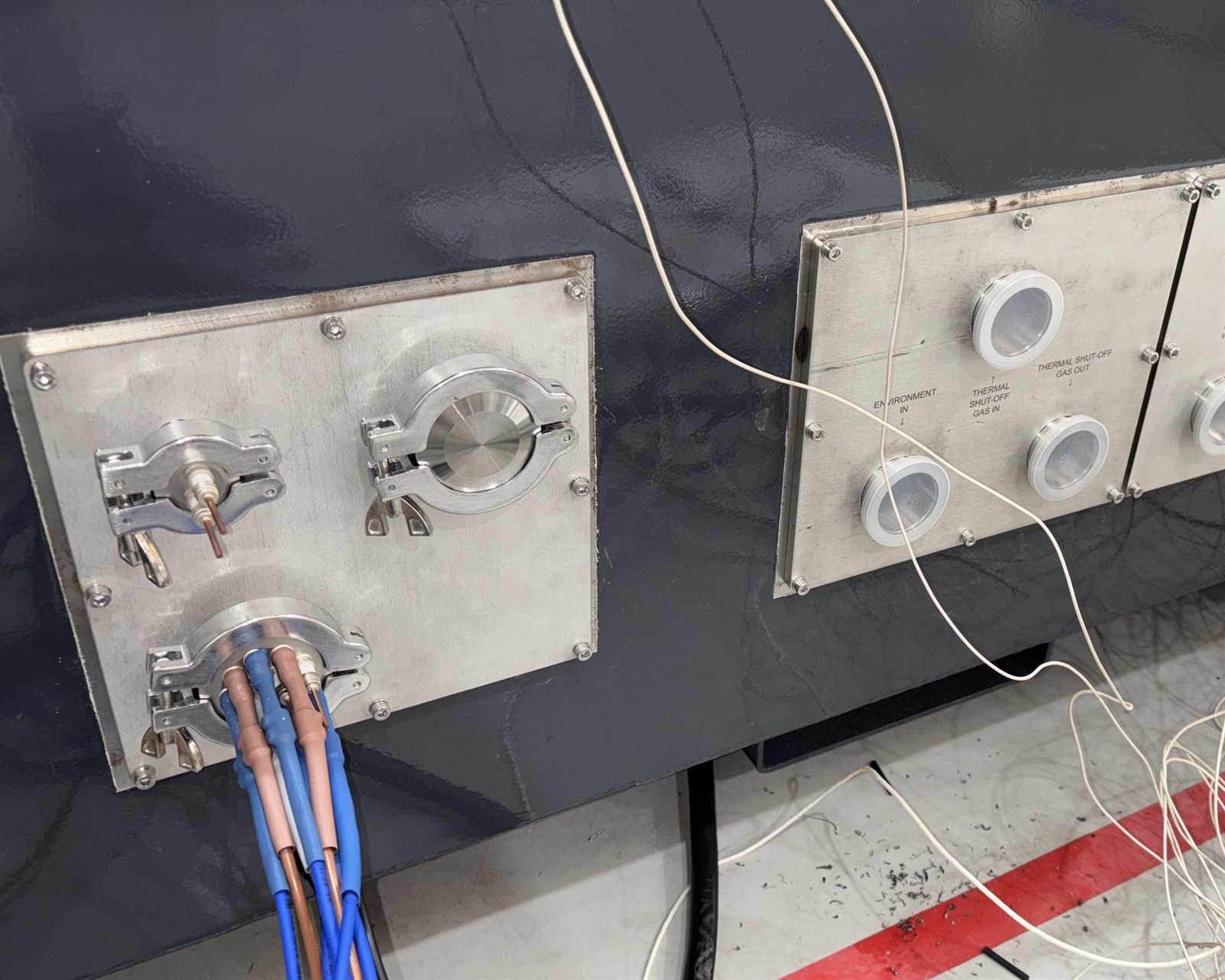 Interface connections on the demonstrator structure.